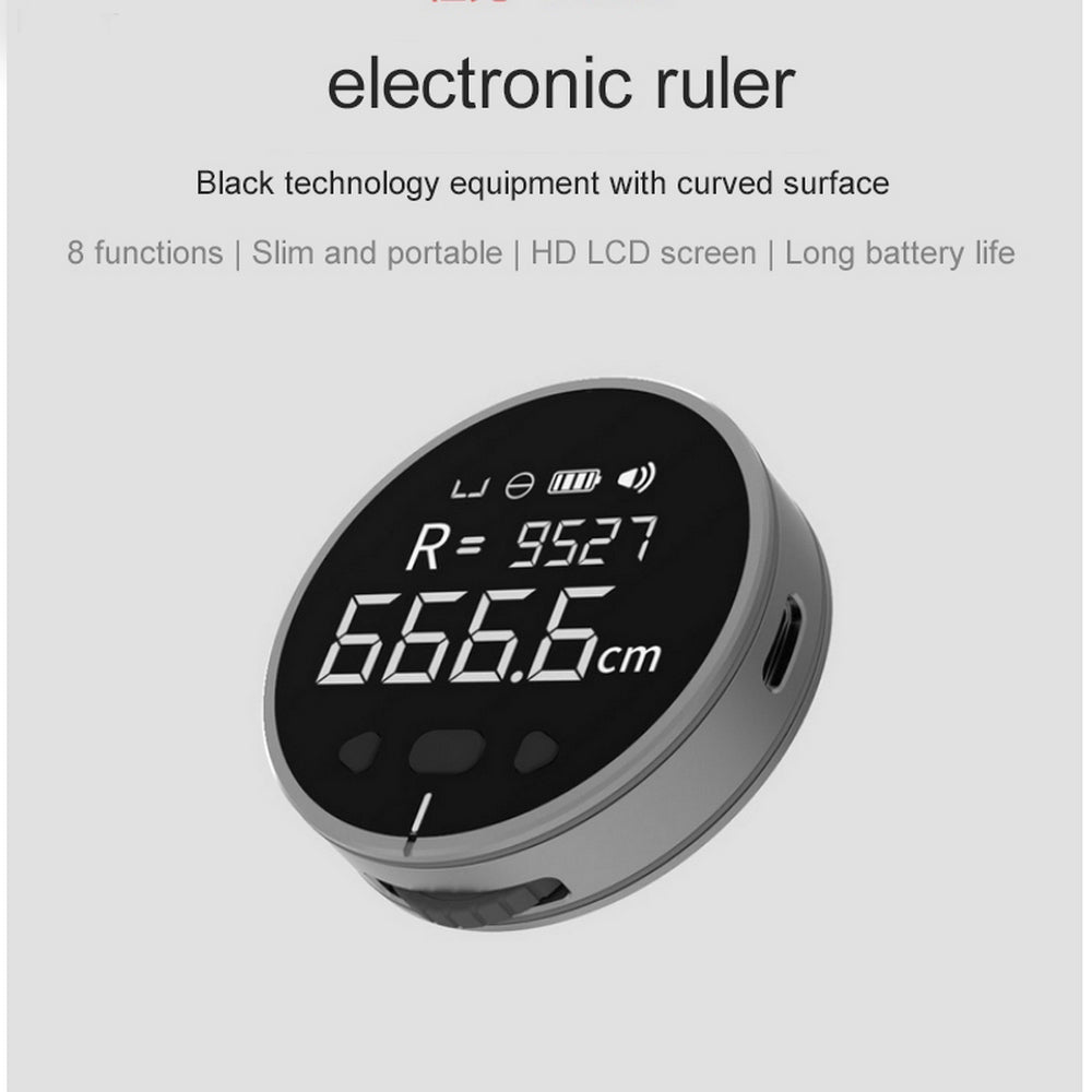 324 Ft Electronic Digital Tape Measure with LCD Display Digital Ruler Rechargeable Small Smart Long Distance Rolling Measuring Tool for Flat Curved Diameter Odd Shape High Precision Ideal Gifts